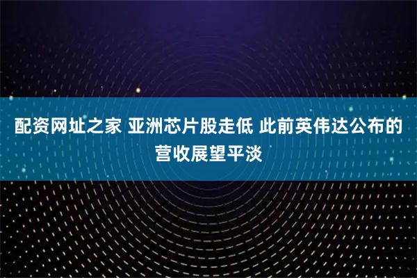 配资网址之家 亚洲芯片股走低 此前英伟达公布的营收展望平淡